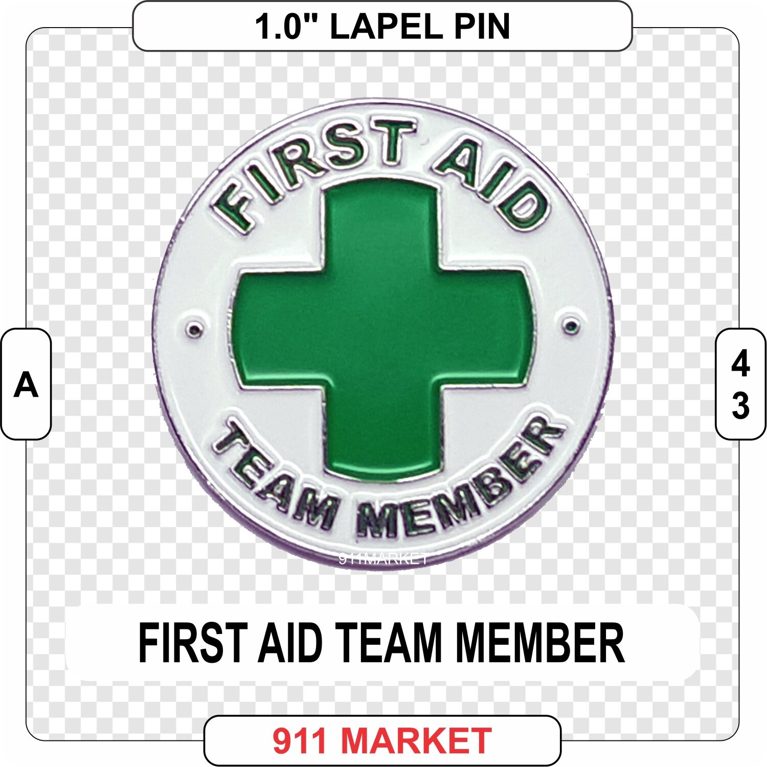 First Aid Team Member Lapel Pin Green Cross Health and Safety Etsy