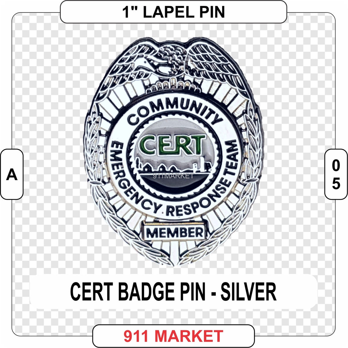 CERT Lapel Pin Community Emergency Response Team Silver Badge Etsy