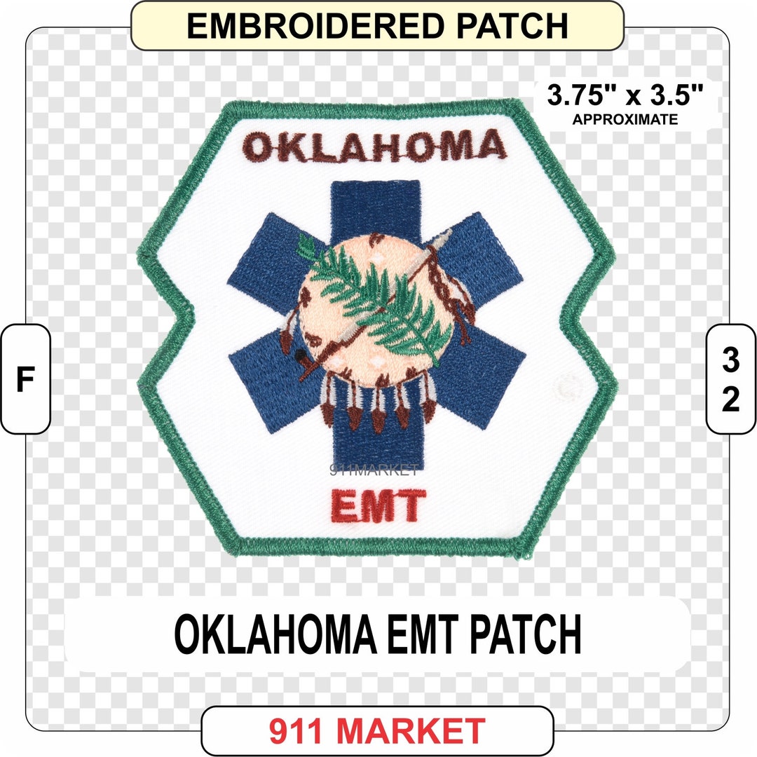 Oklahoma EMT Patch Embroidered OK Emergency Medical Technician Etsy