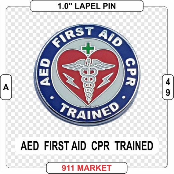 AED First Aid CPR Trained Lapel Pin Qualified Work Health and | Etsy