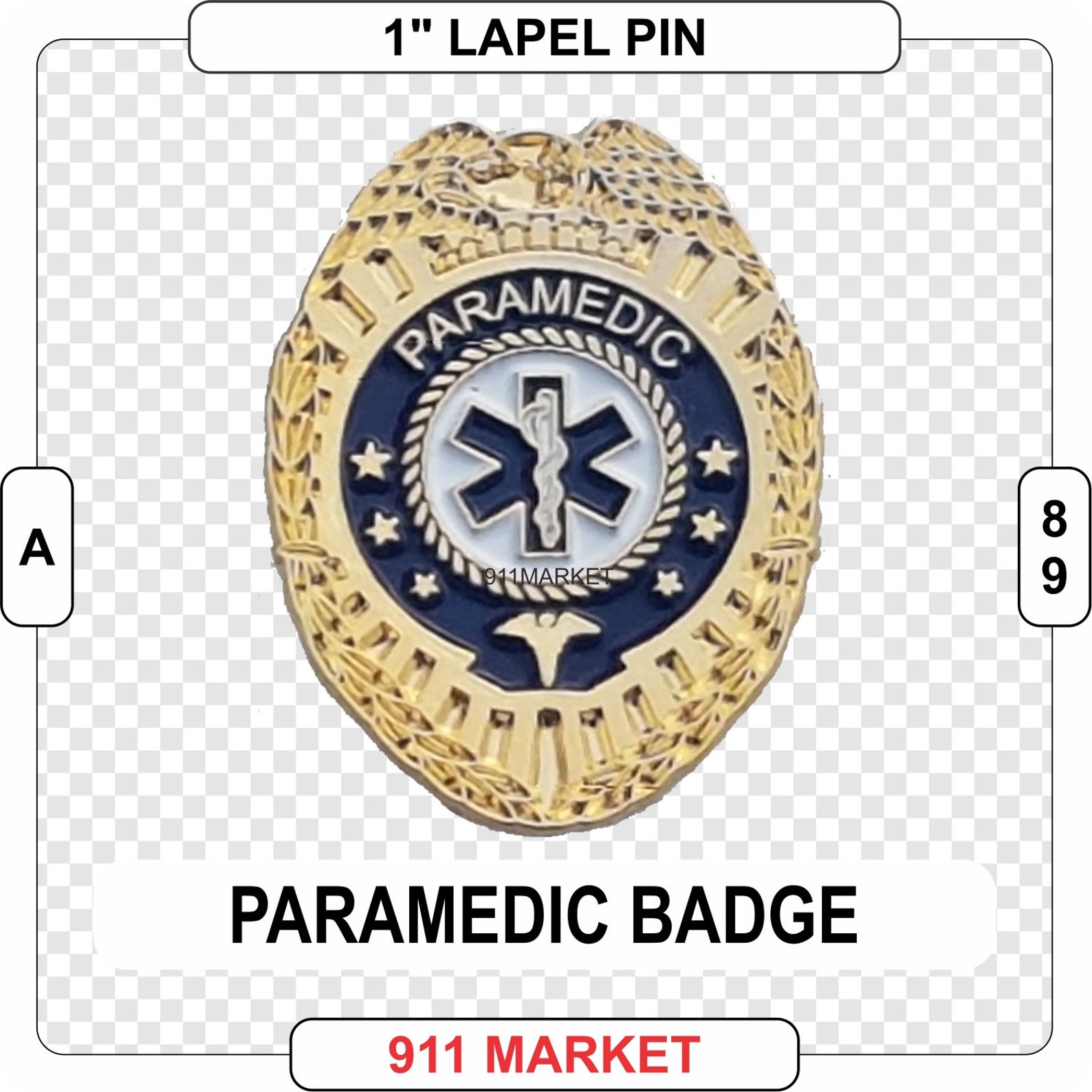 Paramedic Badge Gold Lapel Pin Emergency Medical EMS Ambulance Etsy