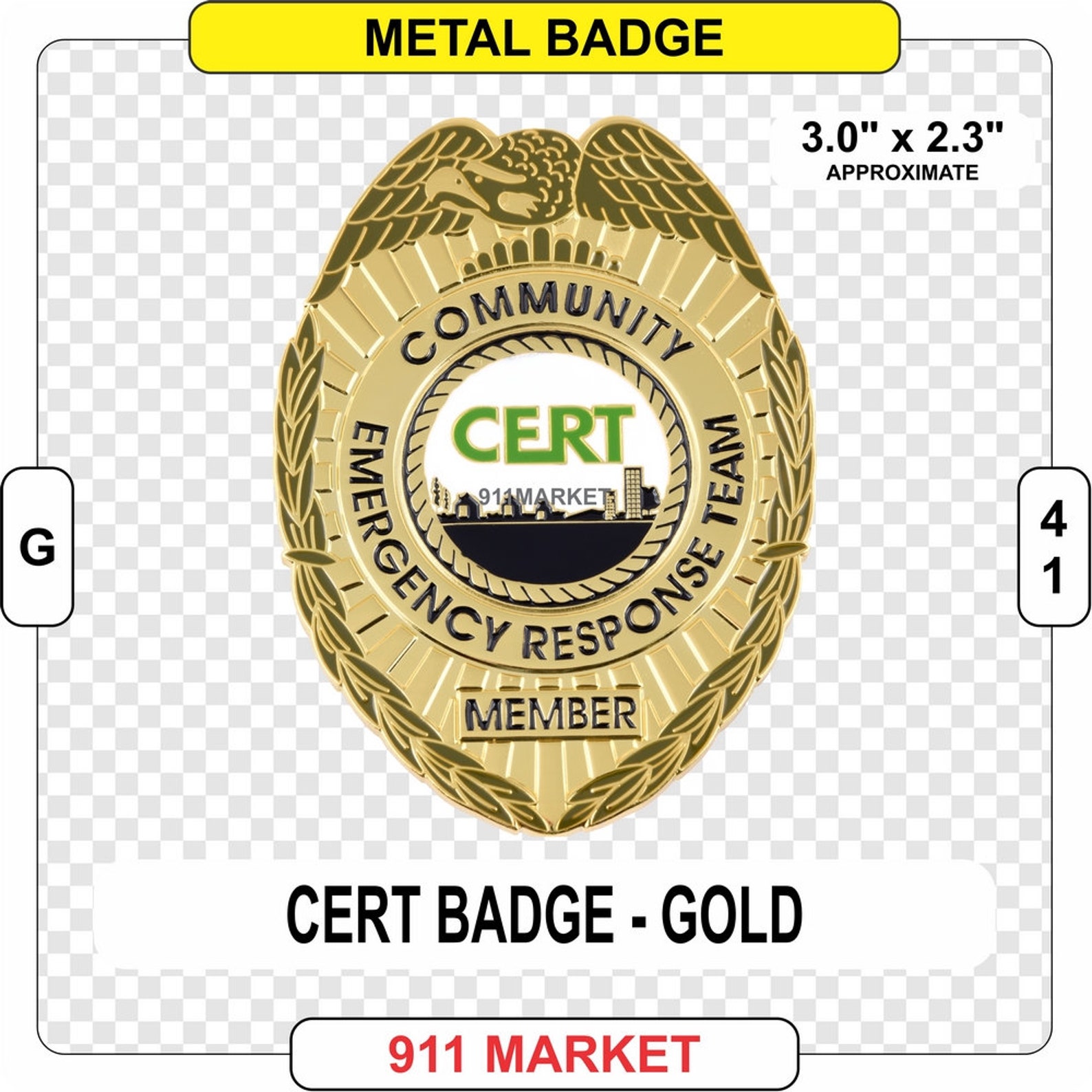 CERT Badge Gold Community Emergency Response Team Solid Metal | Etsy