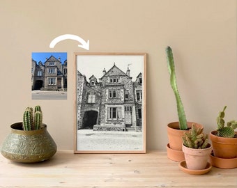 Custom House portrait, Hand drawn original house sketch, home drawing, first home, housewarming gift, personalised house drawing, home art