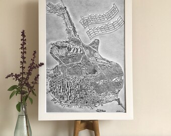 San Francisco wall art, San Francisco print, San Francisco map print, San Francisco illustration, San Francisco artwork, San Francisco city