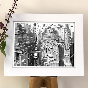 Futuristic Reverie - futuristic cityscape, futuristic art, scifi art, Scifi art print, science fiction art, sci fi art, sci fi art print