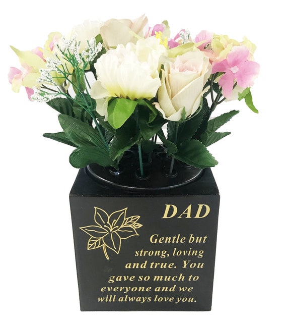 Grave Rose Bowl Flower Holder Vase Pot Dad Father Graveside Etsy