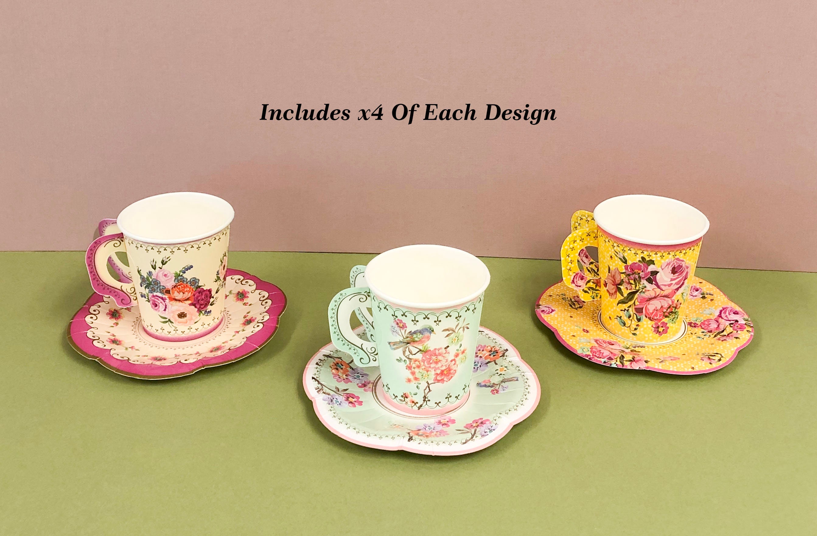 Tea Party Tableware Decorations Paper Plates Cups Saucers Etsy