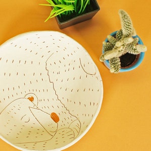 Süßer Bär, Tier Design Teller, handgemachte Keramik