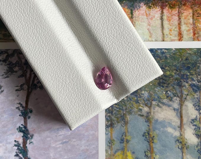 0.56ct Pear Shape Natural Mahenge Spinel Gemstone - pink, slight milky for customised jewellery