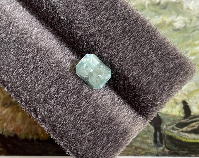 1.59ct Octagonal Natural Milky Aquamarine - Faceted gem for customised jewellery