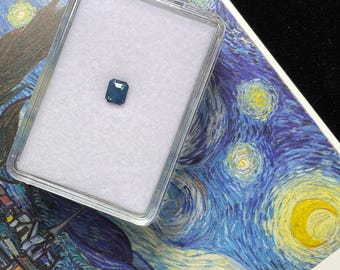 1.10ct Natural octagonal / emerald cut Faceted teal Sapphire - Greenish Blue Sapphire