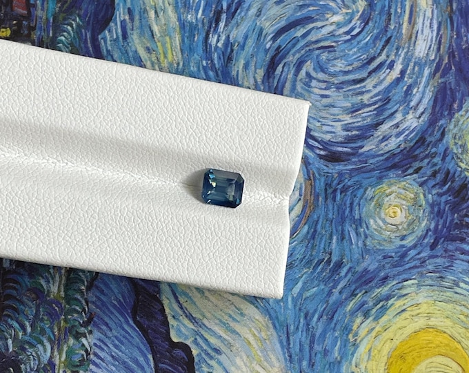 1.10ct Natural Faceted Emerald Cut Teal Sapphire - for engagement rings or customised jewellery