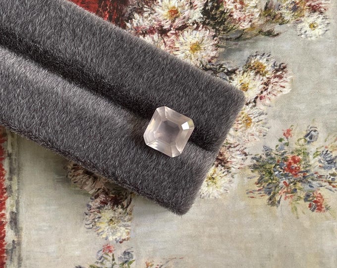 5.09ct Faceted Asscher Cut Rose Quartz Gemstone