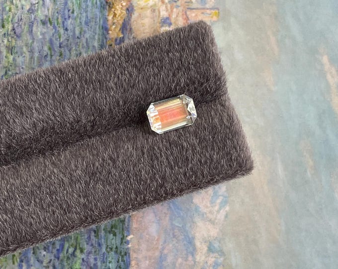 2.32ct Natural Faceted Octagonal Rainbow Moonstone