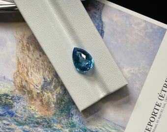7.05ct Faceted Pear shape Swiss Blue Topaz