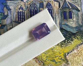 6.81ct Faceted Octagonal Step cut Lavender Amethyst