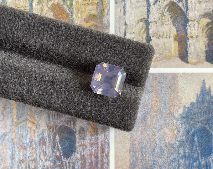 8.09ct Faceted Asscher Cut Lavender Amethyst - for customised Jewellery