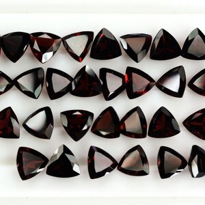 Faceted Red Garnet Trillion: Calibrated Loose Gemstone (4.00-10.00mm)