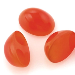 Calibrated Carnelian Oval Cabochon: Natural Orange Gemstone