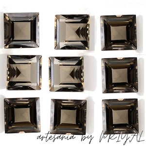 smoky quartz square 5.00-15.00mm smoky quartz 6mm smoky quartz 7mm smoky quartz 8mm smoky quartz 9mm calibrated smoky quartz square gemstone
