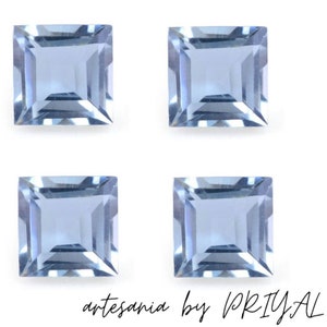 loose aquamarine square natural aquamarine square 3.00-7.00mm aquamarine square cut faceted aquamarine square calibrated aquamarine square