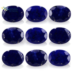 Faceted Lapis Lazuli Gemstone: Calibrated Oval Stone, Jewelry Making