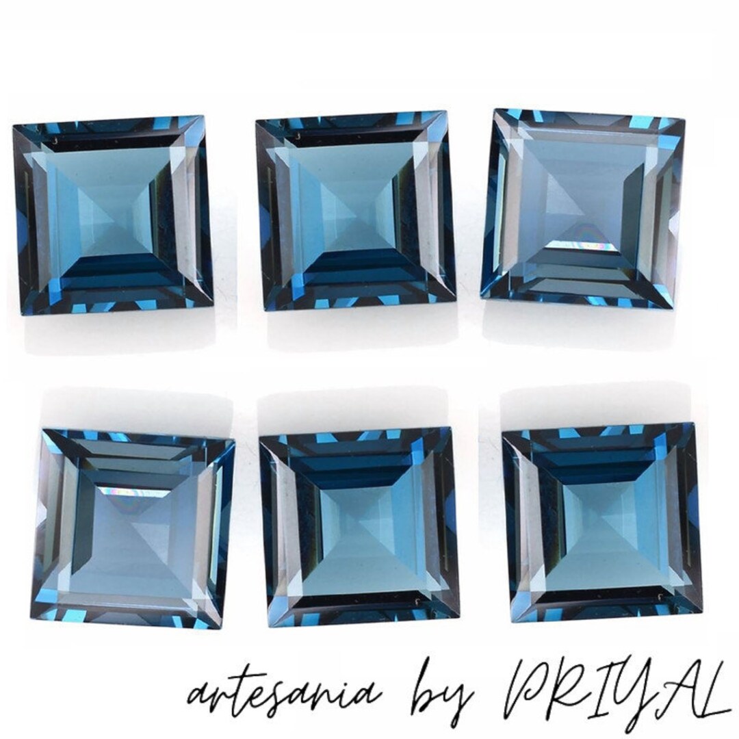 Loose London Blue Topaz Square Natural London Blue Topaz Square 4.009