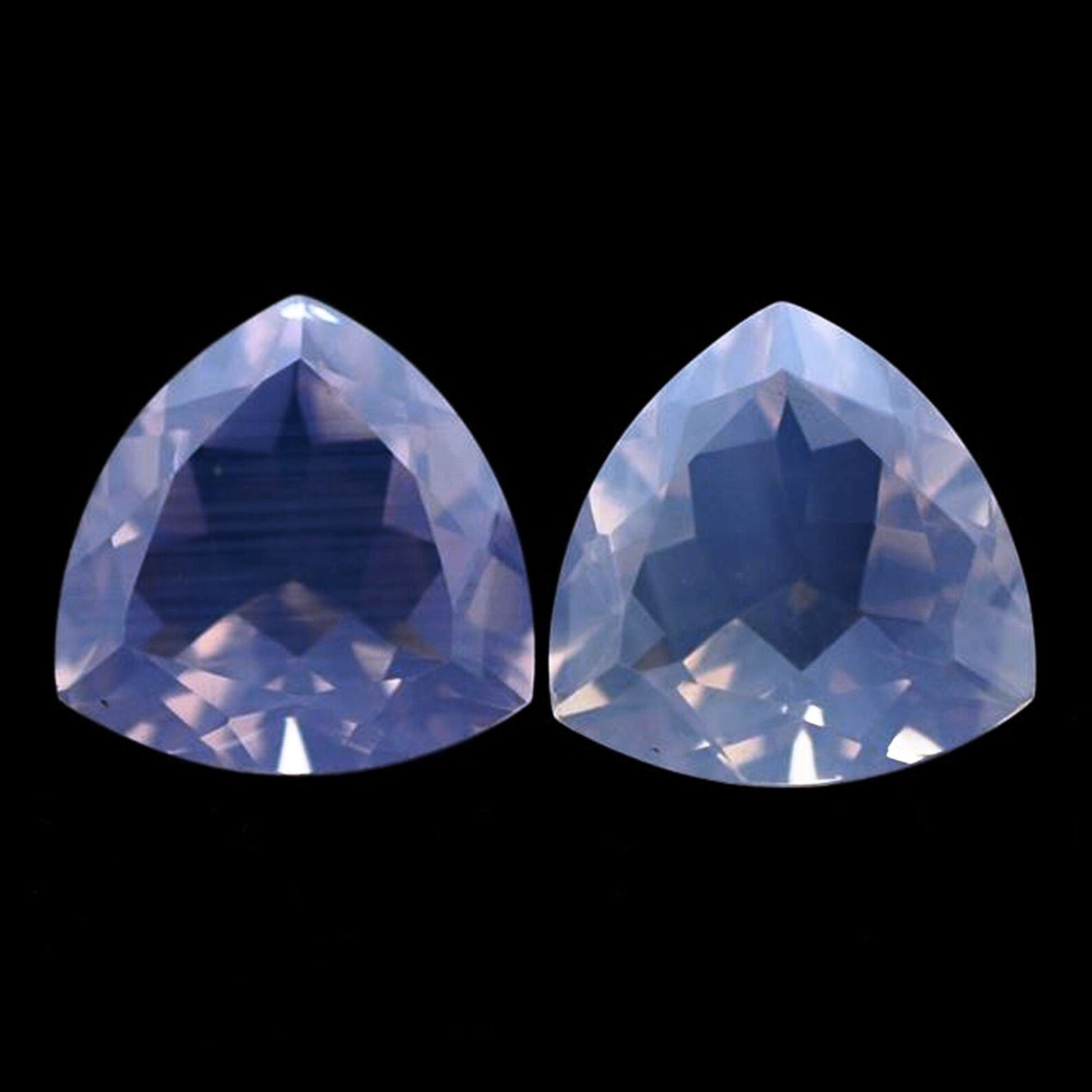 Lavender Quartz Trillion 8.0018.00mm Natural Lavender Quartz Etsy Australia