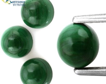 Natural Malachite Round Cabochon: Calibrated Gemstone (4-12mm
