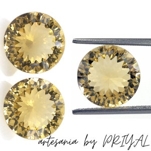 loose citrine concave cut round natural citrine round 6.00-12.00mm calibrated citrine round faceted citrine round cut yellow citrine concave