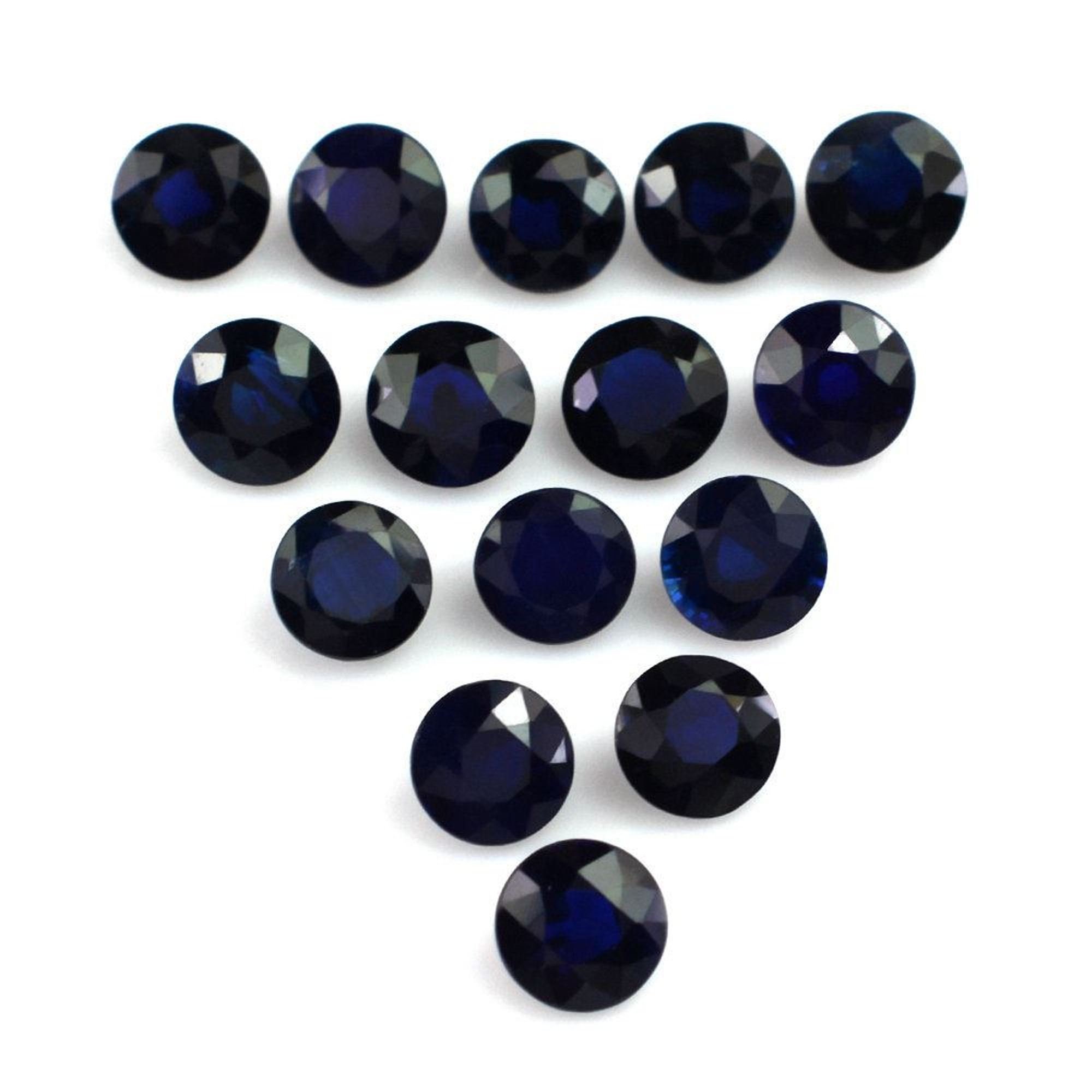 Loose Blue Sapphire Round Natural Blue Sapphire Round Etsy