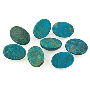 chrysocolla oval natural chrysocolla oval loose chrysocolla oval rose cut oval 68mm-1612mm rose cut chrysocolla calibrated chrysocolla image 3