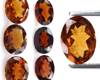 Loose Hessonite Oval Gemstones - Calibrated Faceted Honey To Copper Natural Garnet | Jewelry Making Supply | 4x3mm To 8x10mm