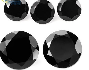 black sapphire round 4.00-8.00mm loose black sapphire round natural black sapphire round calibrated sapphire round faceted sapphire round