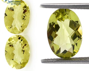 天然レモンクォーツ宝石：3 x 5 mmオーバルファセットルースクォーツ