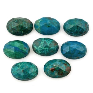 chrysocolla oval natural chrysocolla oval loose chrysocolla oval rose cut oval 68mm-1612mm rose cut chrysocolla calibrated chrysocolla image 1