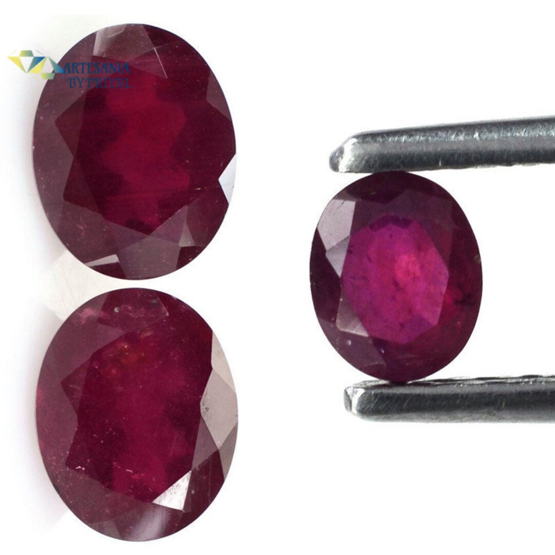 Glass Filled Ruby Oval Gemstones: Calibrated Faceted Loose Rubies - Etsy