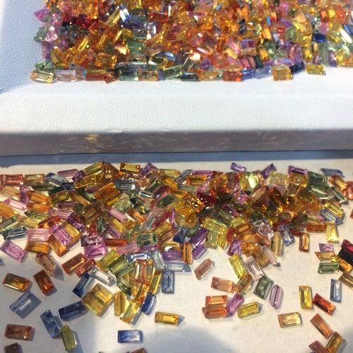Multi sapphire baguette natural multi sapphire baguette 2.5*5mm shops loose multi sapphire calibrated sapphire baguette faceted multi sapphire cut