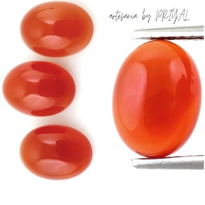 Calibrated Carnelian Oval Cabochon: Natural Orange Gemstone