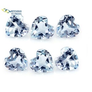 aquamarine heart 4.00-8.00mm natural aquamarine heart loose aquamarine heart calibrated aquamarine heart faceted aquamarine heart aa quality