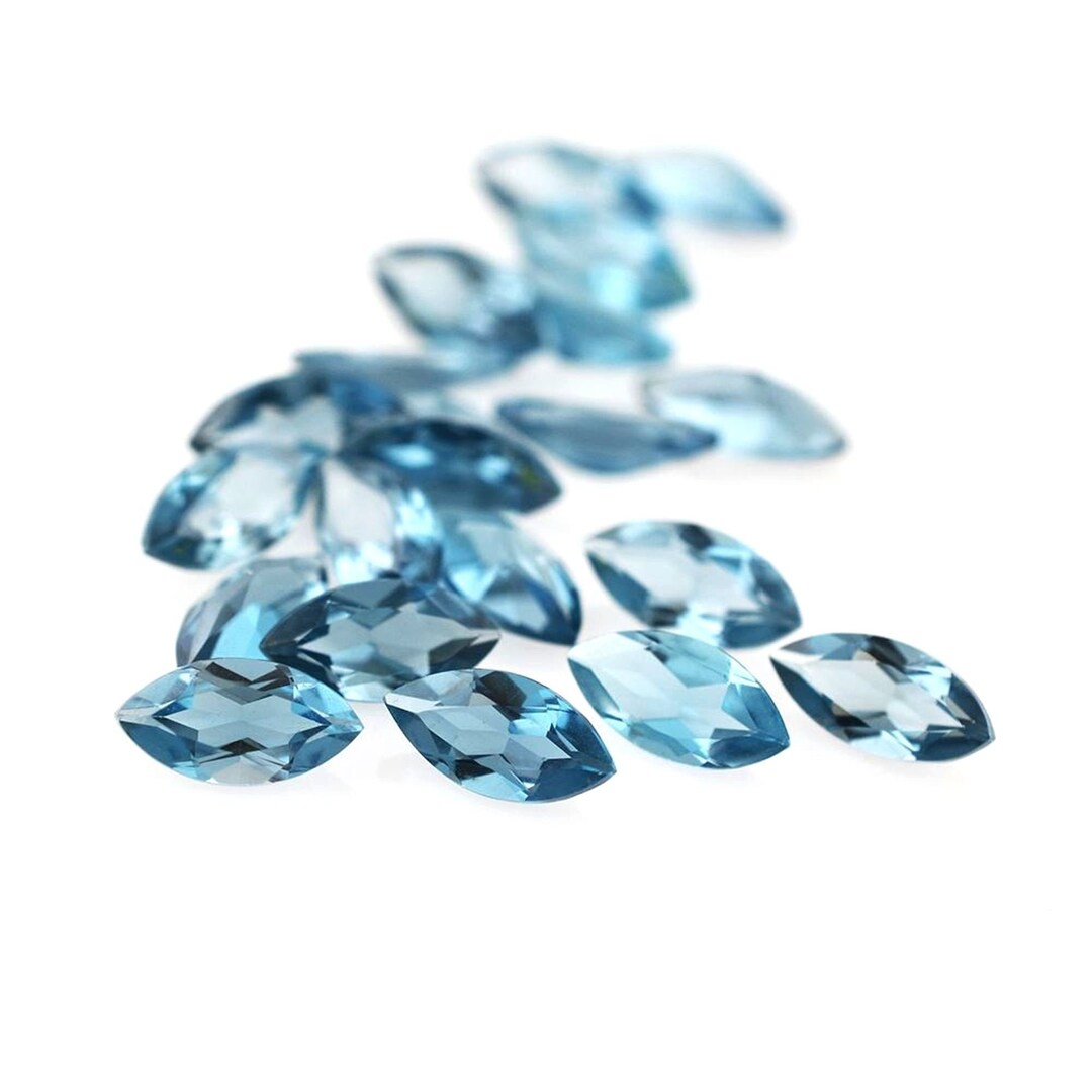 Loose London Blue Topaz Marquise Natural London Blue Topaz Etsy