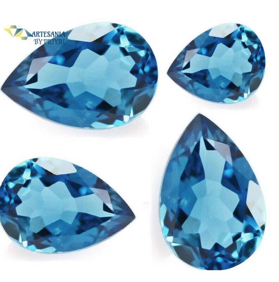 London Blue Topaz Pear 531012mm Loose London Blue Topaz Etsy