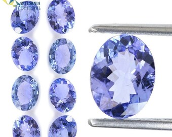 Tanzanite ovale - Pierres naturelles bleues à facettes | Fournitures pour la création de bijoux | Tailles disponibles : 4 x 3 mm à 8 x 6 mm