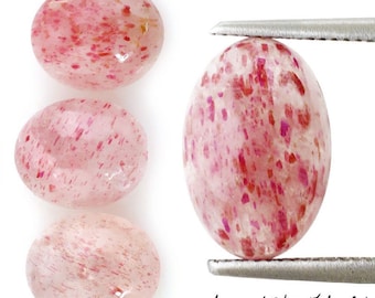 Rosa Feldspat Oval Cabochon: kalibrierter Edelstein für die Schmuckherstellung