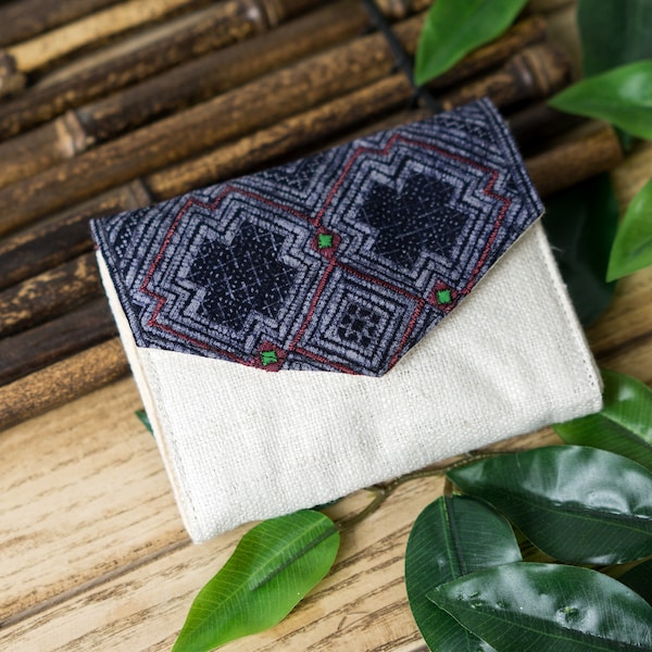 Fabric Purses Handmade | Women Purse, Handwoven Purse, Short Wallet, Hmong Pattern, Mini Purse