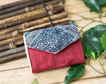 Hemp Purse | Short Wallet, Ethnic Purse, Tribal Pattern, Compact Purse