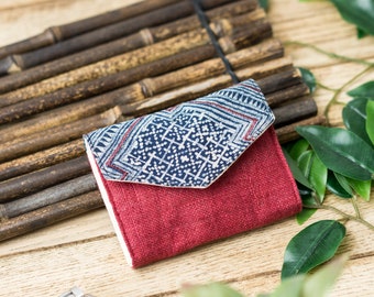 Hemp Compact Purse | Small Purse, Batik Purse, Short Wallet, Hmong Creations, Batik Fabric