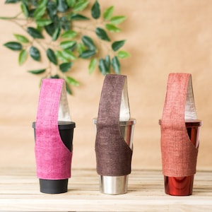 Coffee Sleeve With Handle | Fabric Cup Holder, Eco-friendly Cup Sleeve, Boba Carrier