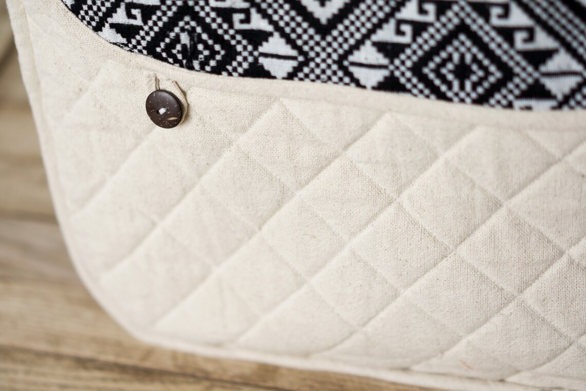 Red - Handcrafted Quilted Laptop Bag (13 x 16 in) 02