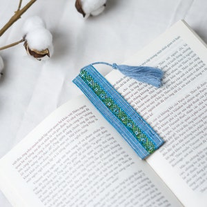 Tassel Bookmark Vintage Bookmarks, Reader Gifts, Book Lover Gift, Handmade Bookmarks, Hemp Fabric, Perfect Gift for Teachers image 5